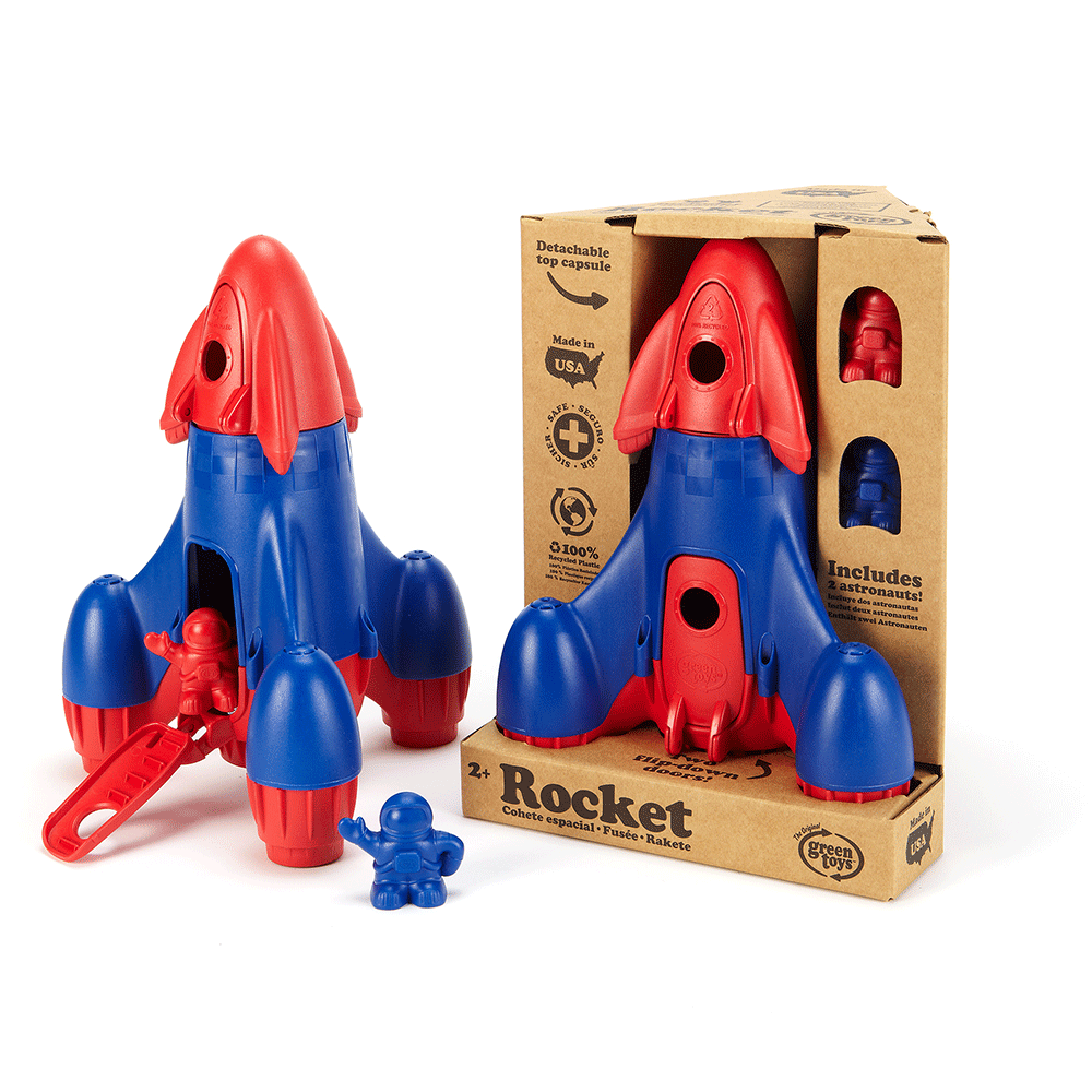 Blue Rocket Toy, Made From 100% Recycled Plastic