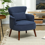 Armchair With Padded Seat And Backrest For Living Room | One Size | Blue