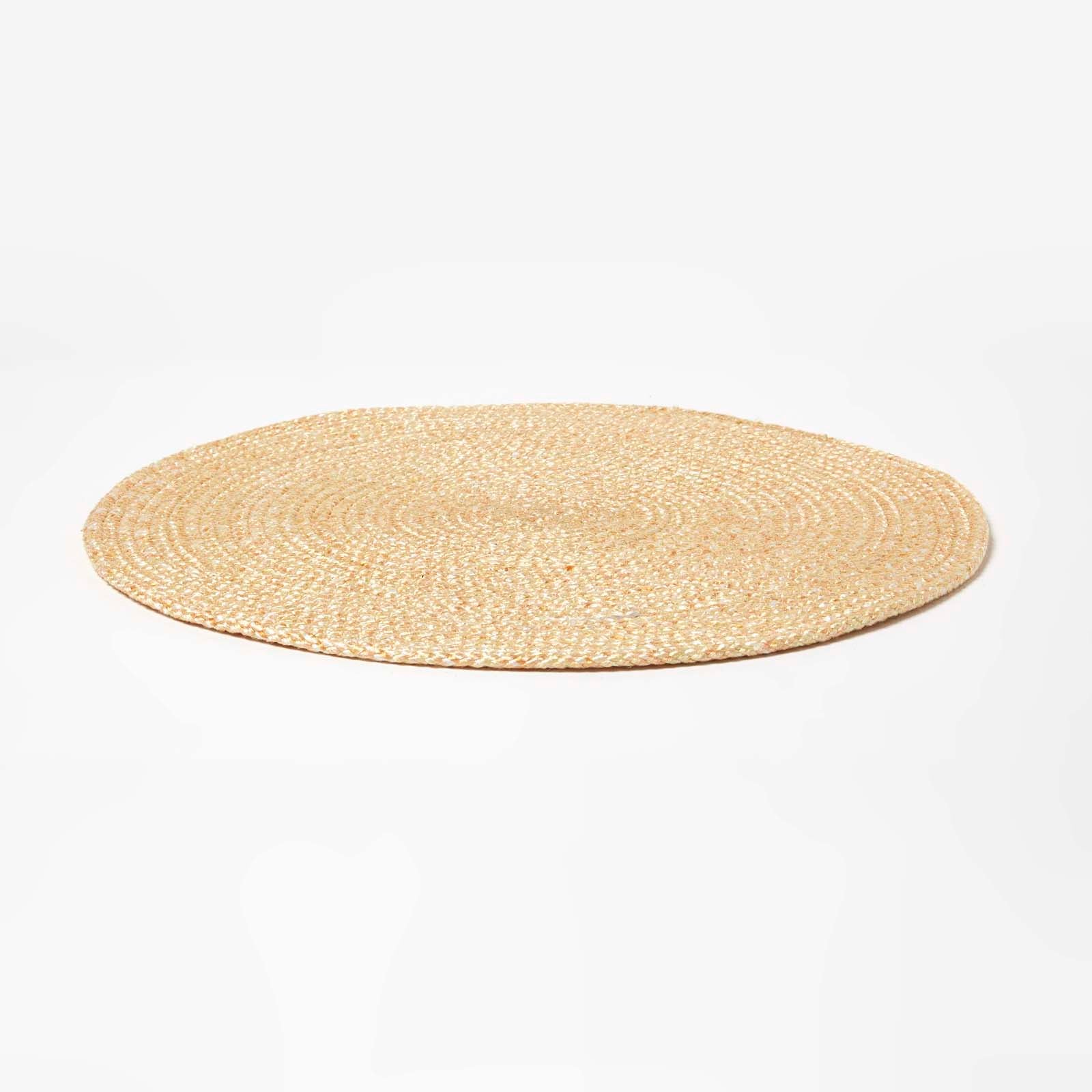 Handwoven Round Placemats Set Of 4 | 40cm | Gold