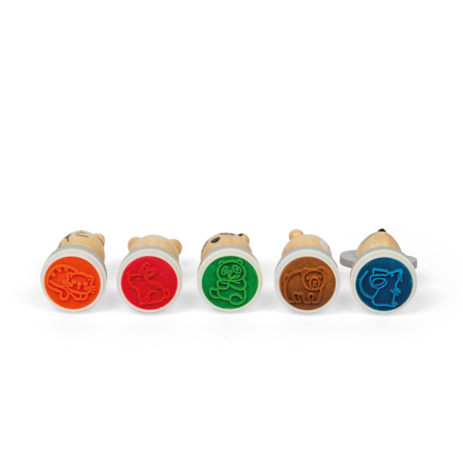 Wooden Ink Stampers - 5 Animal Stamps