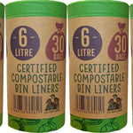 6 Litre Compostable Caddy Bags | Set of 4 | Green