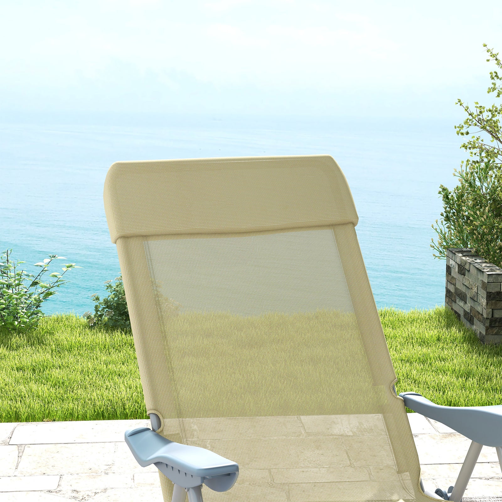Reclining Garden Chairs Set Of 2 W/ 5-level Backrest