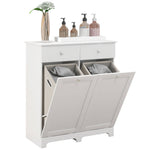 Bathroom Cabinet With 1/2 Laundry Baskets | Large | White
