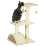 72cm Cat Tree Climbing Tower With Sisal Scratching Post | Cream