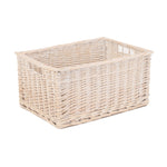 Wicker White Wash Storage Open Basket | Extra Large | White