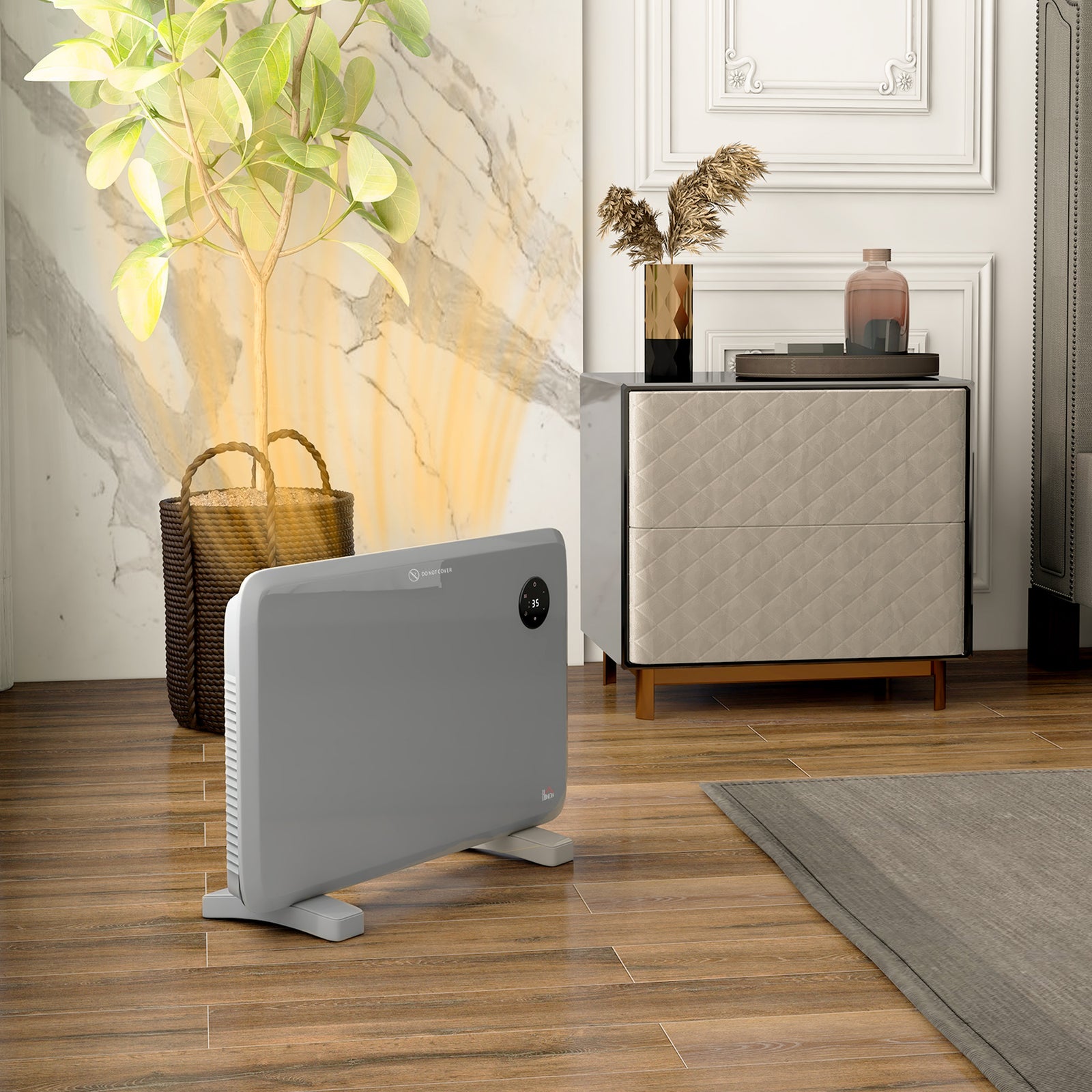1200w Electric Convector Heater Quiet With Led Display | One Size | Gray