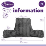 Deluxe Large Reading Pillow, Soft Ribbed Faux Fur, Shredded Memory Foam Cuddle Cuddle Cushion Backrest Arm Support | L | Grey