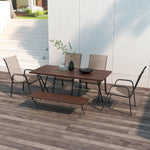 Set Of 4 Garden Dining Chairs High Back