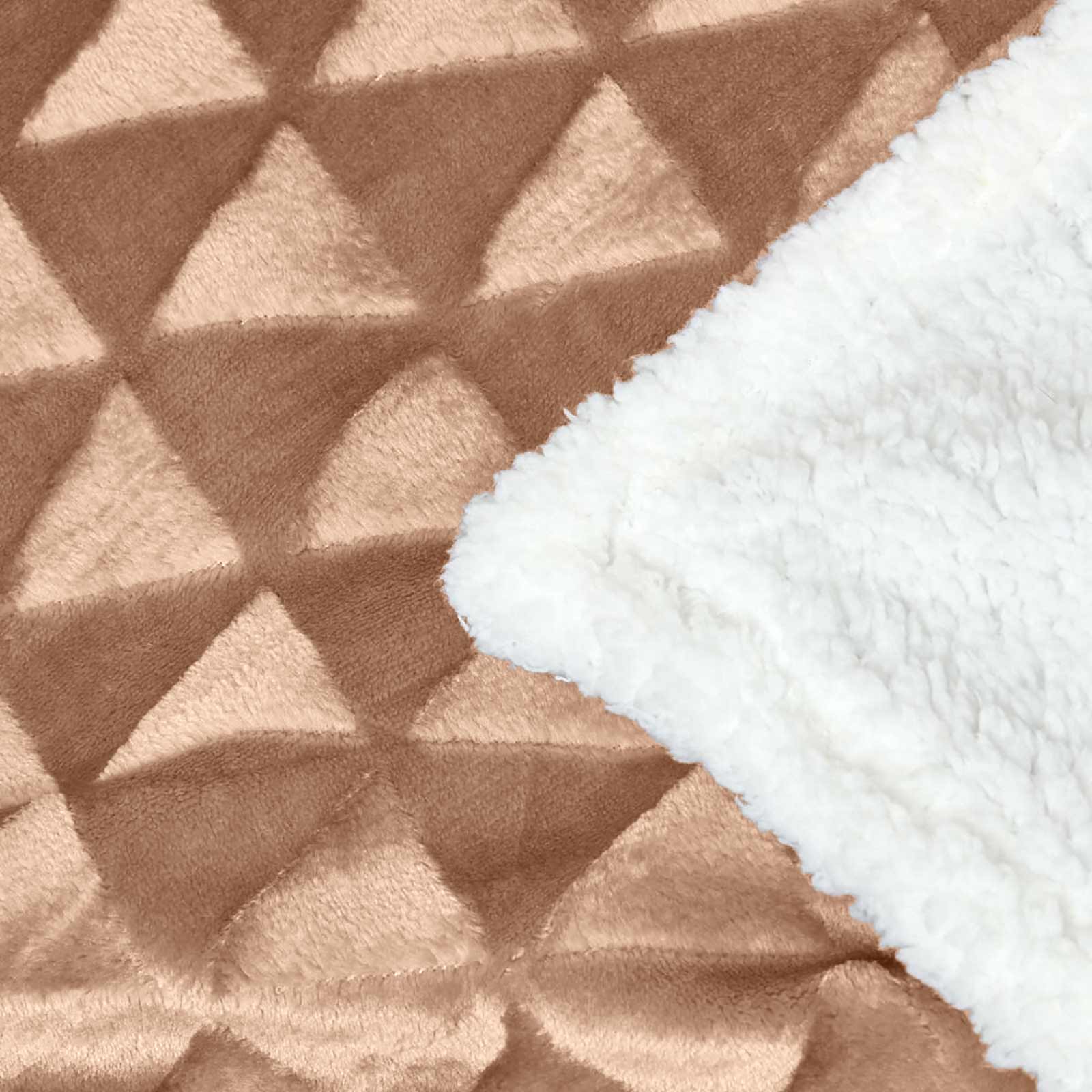 Geometric Triangle Velvet Throw | 160cm x 200cm | Brown