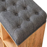 Solid Mango Wood Mini Black Shoe Storage Footstool
