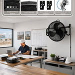 Air Pro 20'' Wall Fan Cooling Fan Wall Mounted - Electric Fan 3 Speeds