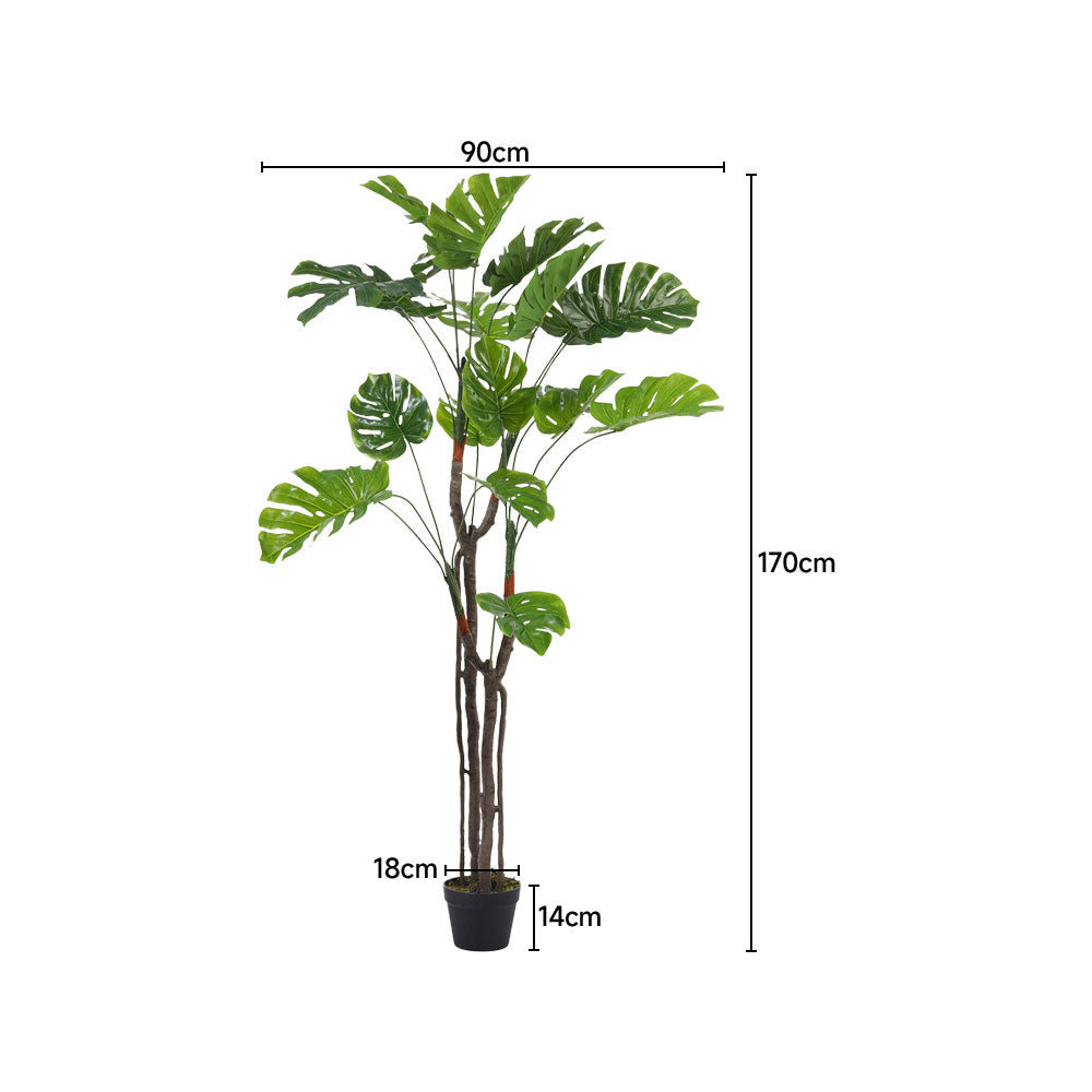 120cm/155cm/170cm Artificial Monstera Deliciosa Tree In Pot For Decoration | Large