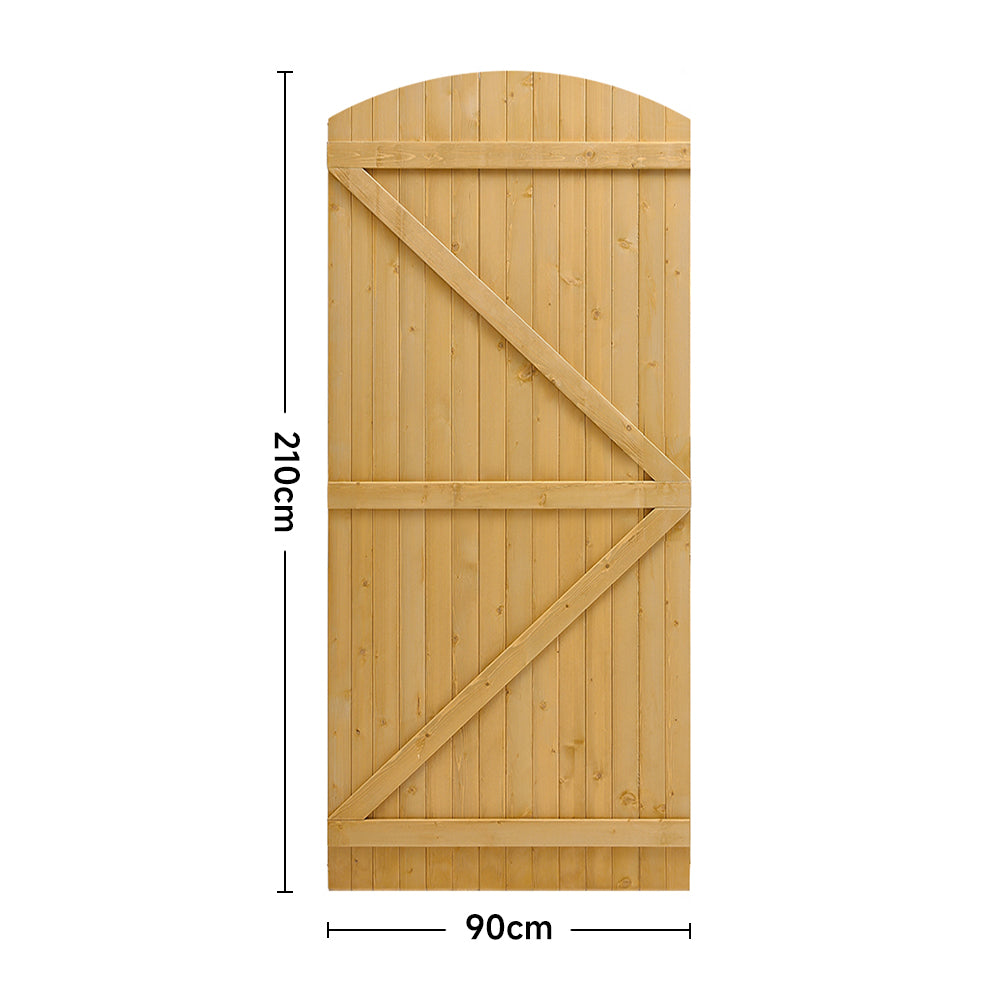 90cm W X 150/180/210cm H Semi Braced Arch Top Strong Wooden Garden Gate | 210cm