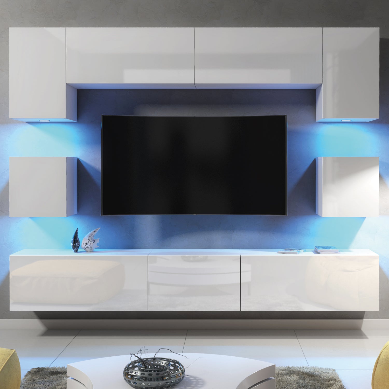 Panorama Wall Tv Unit | White