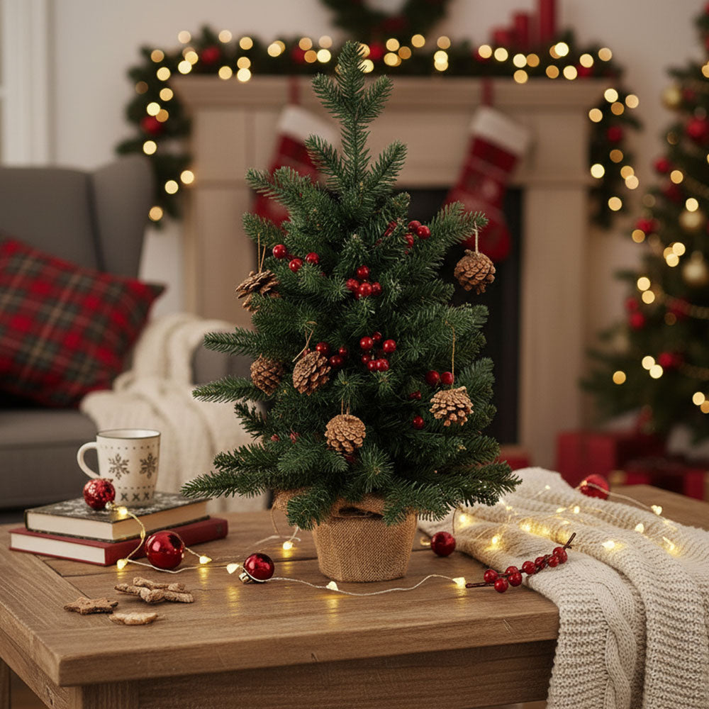60.5cm Mini Christmas Tree With Lights