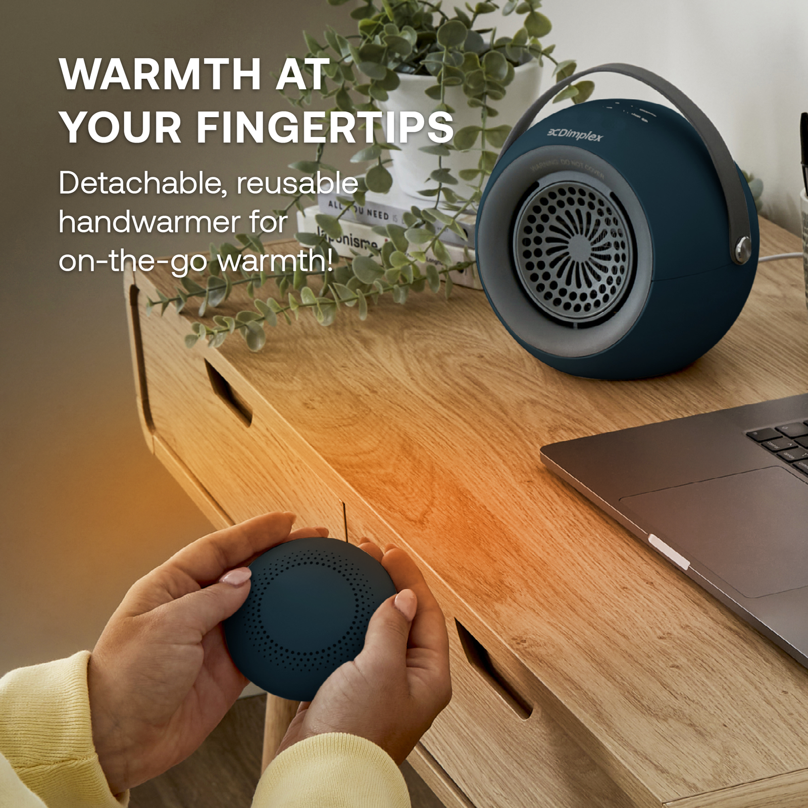 Desk Friend Fan Heater, 390w | Blue