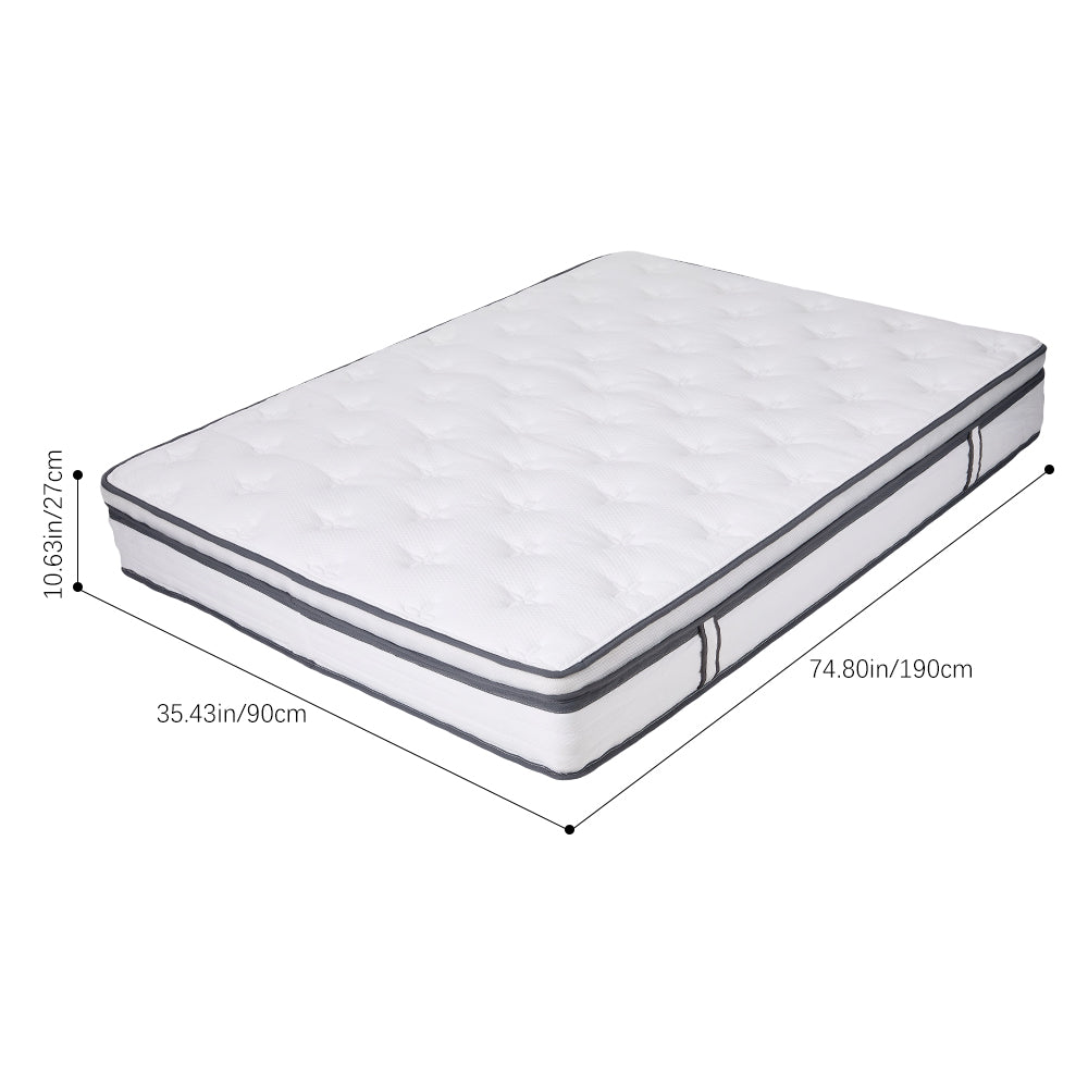Hybrid Mattress, Medium Firm – Pocket Springs, Breathable Foam, Fire-resistant, Edge Support | Single