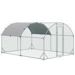 Walk-in Chicken Run Galvanised Chicken Coop W/ Cover | Medium | Silver