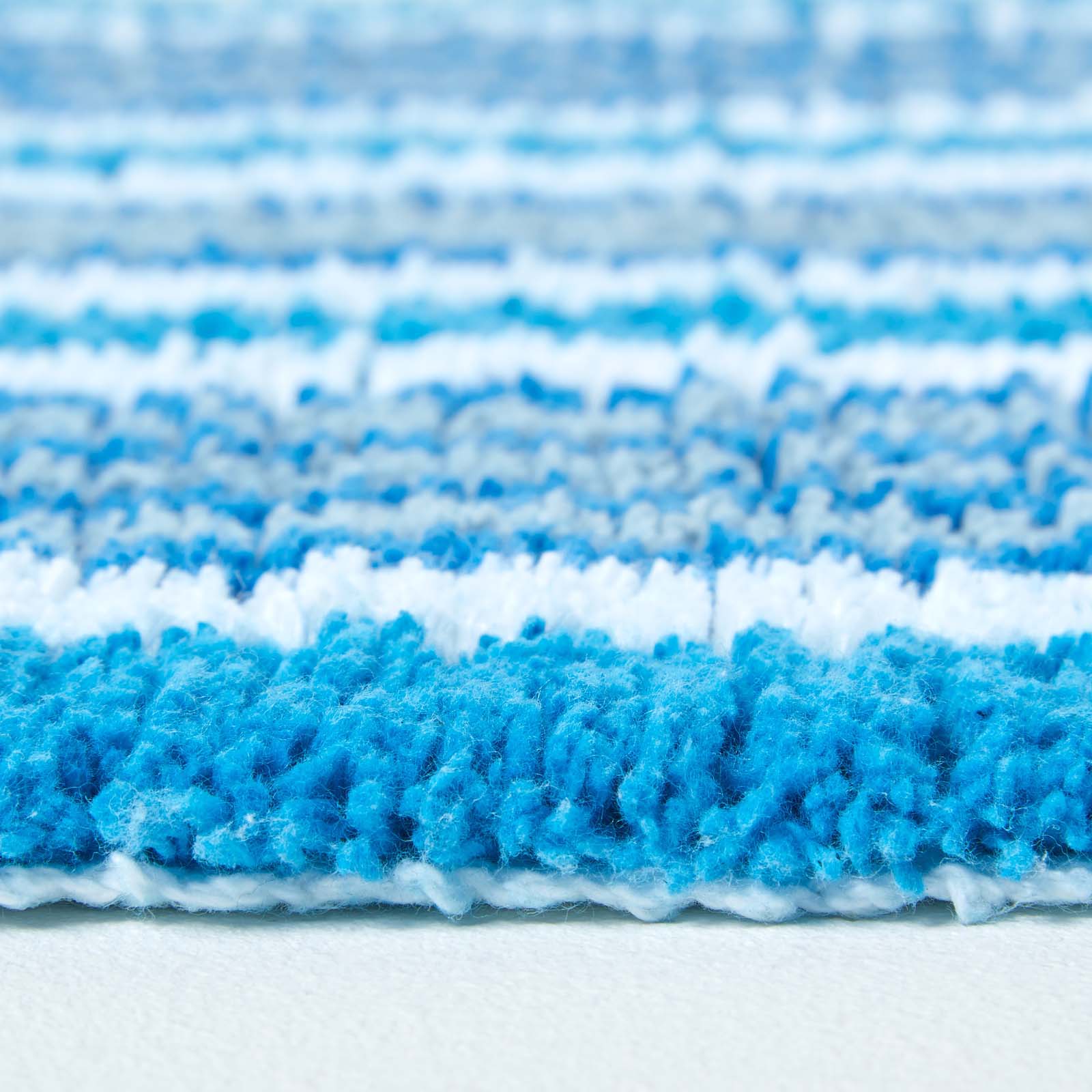 Handloomed Striped Cotton Bath Mat | 40 x 60cm | Blue