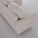 L-shaped Sofa And Chaise Lounge Set With Wooden Legs | White