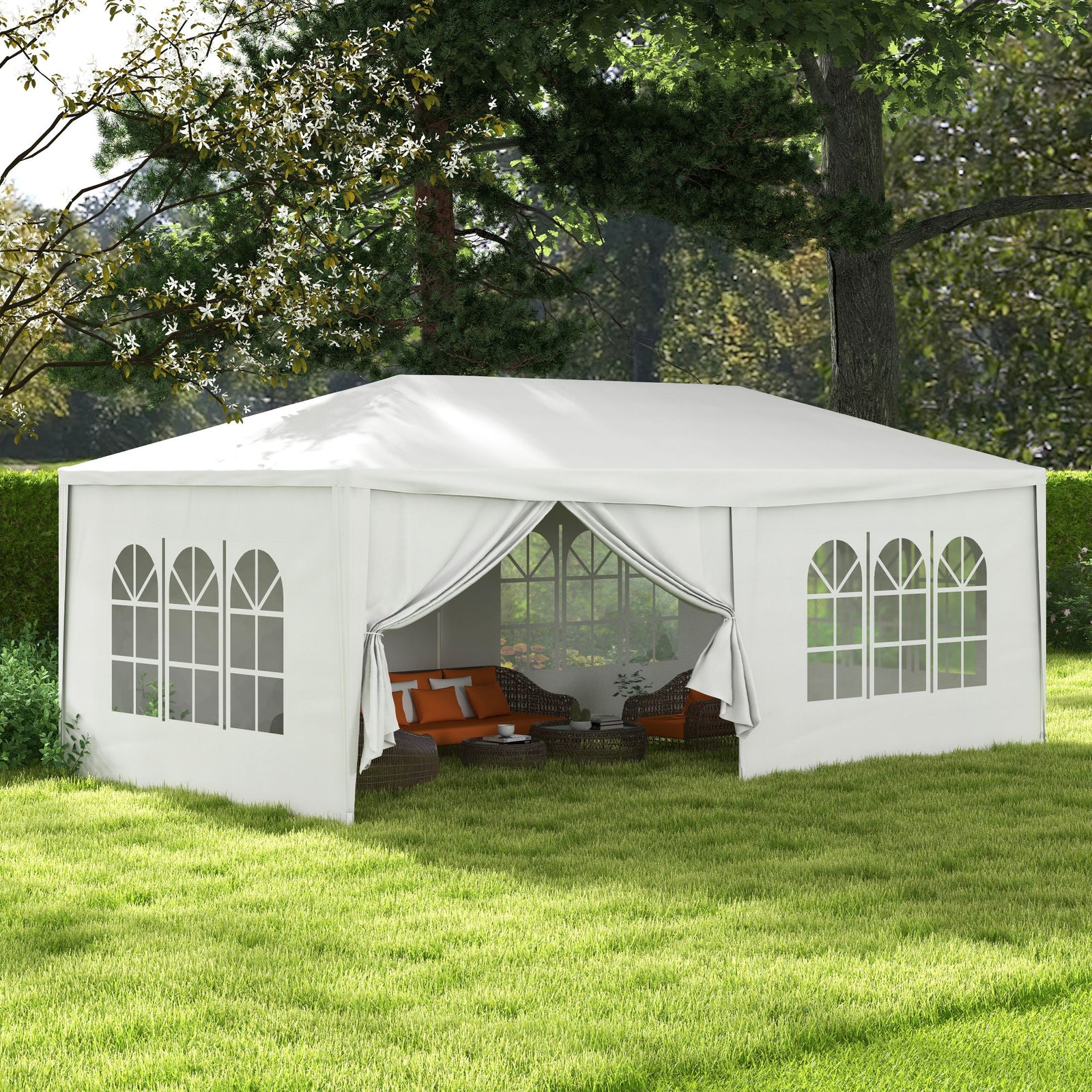 Outdoor Gazebo Canopy Party Tent With 6 Removable Side Walls