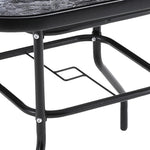 Square Garden Tempered Glass Marble Coffee Table - 80cm X 72cm H