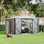 10x8ft Metal Storage Shed Storage Shed With Lockable Door