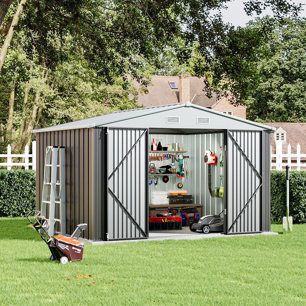 10x8ft Metal Storage Shed Storage Shed With Lockable Door