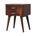 Solid Wood Chestnut T-bar Nordic Bedside