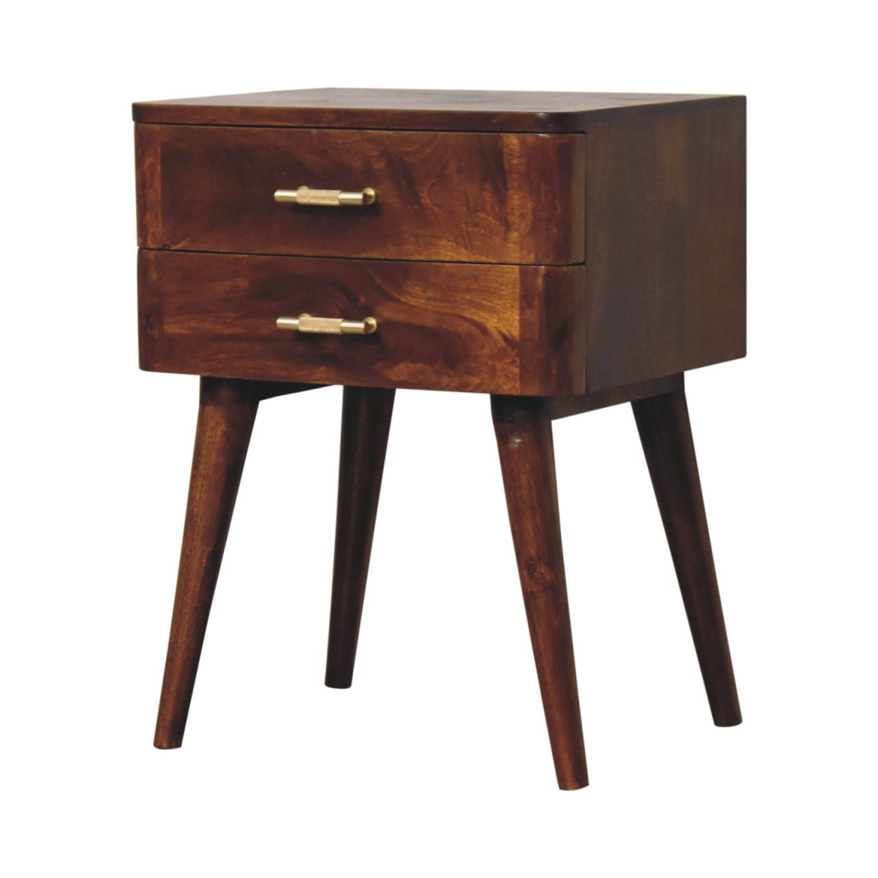 Solid Wood Chestnut T-bar Nordic Bedside