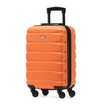 55x35x20cm Cabin Carry On Suitcase Hard Shell Overhead Luggage 100+ Airlines Approved | Cabin | Orange & Black