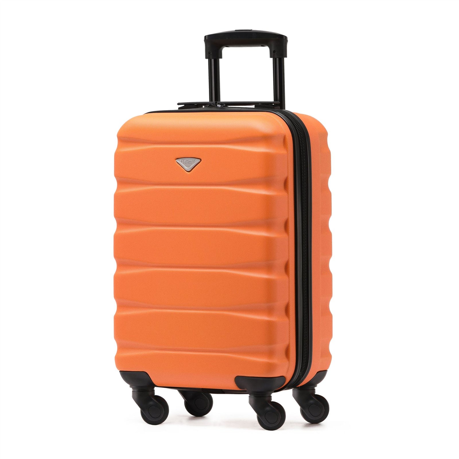 55x35x20cm Cabin Carry On Suitcase Hard Shell Overhead Luggage 100+ Airlines Approved | Cabin | Orange & Black