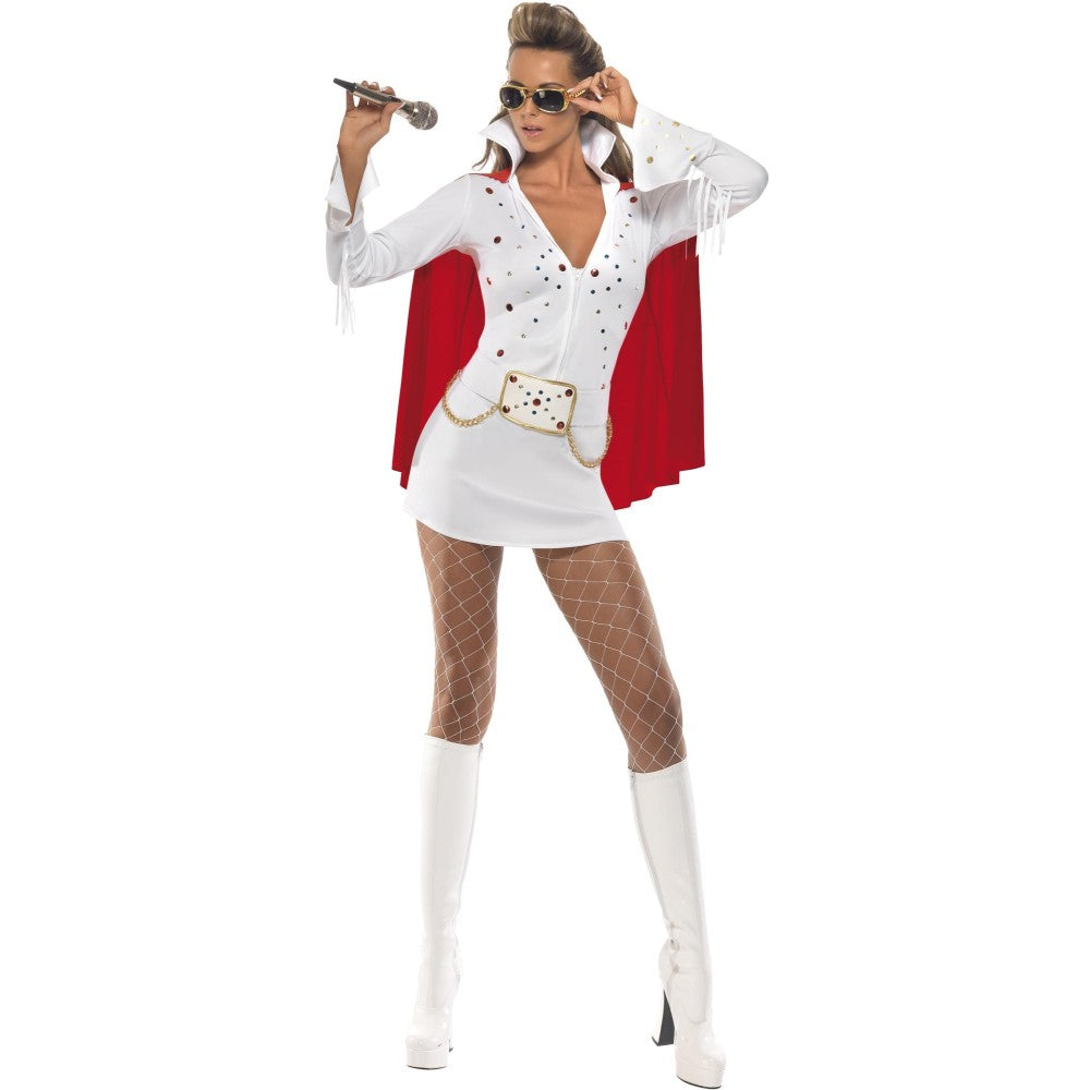 Elvis Viva Las Vegas Costume, White | Small