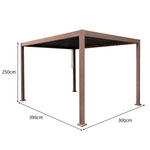 Wood Effect Aluminium Pergola | 4m x 3m | Brown