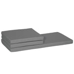 3pcs Rattan Garden Seat Cushions Pads For Patio Furniture | Dark Gray