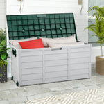 290l Weatherproof Garden Storage Box Outdoor Cabinet With Wheels | Green