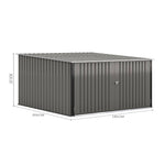 Outdoor Storage Shed Lockable Metal Tool House With Double Doors Fits 2/4 Bikes | Large | Grey