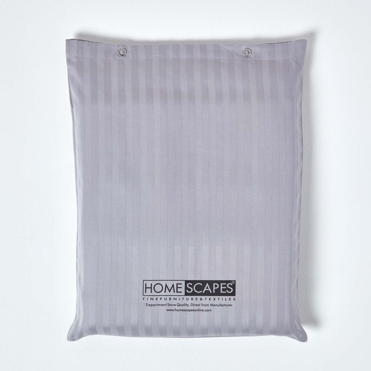 Egyptian Cotton Stripe Duvet Cover With Pillowcase, 330 Tc | King | Grey