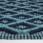 Tula Handwoven Teal & Navy Textured Rug | 150cm x 95cm | Navy Blue