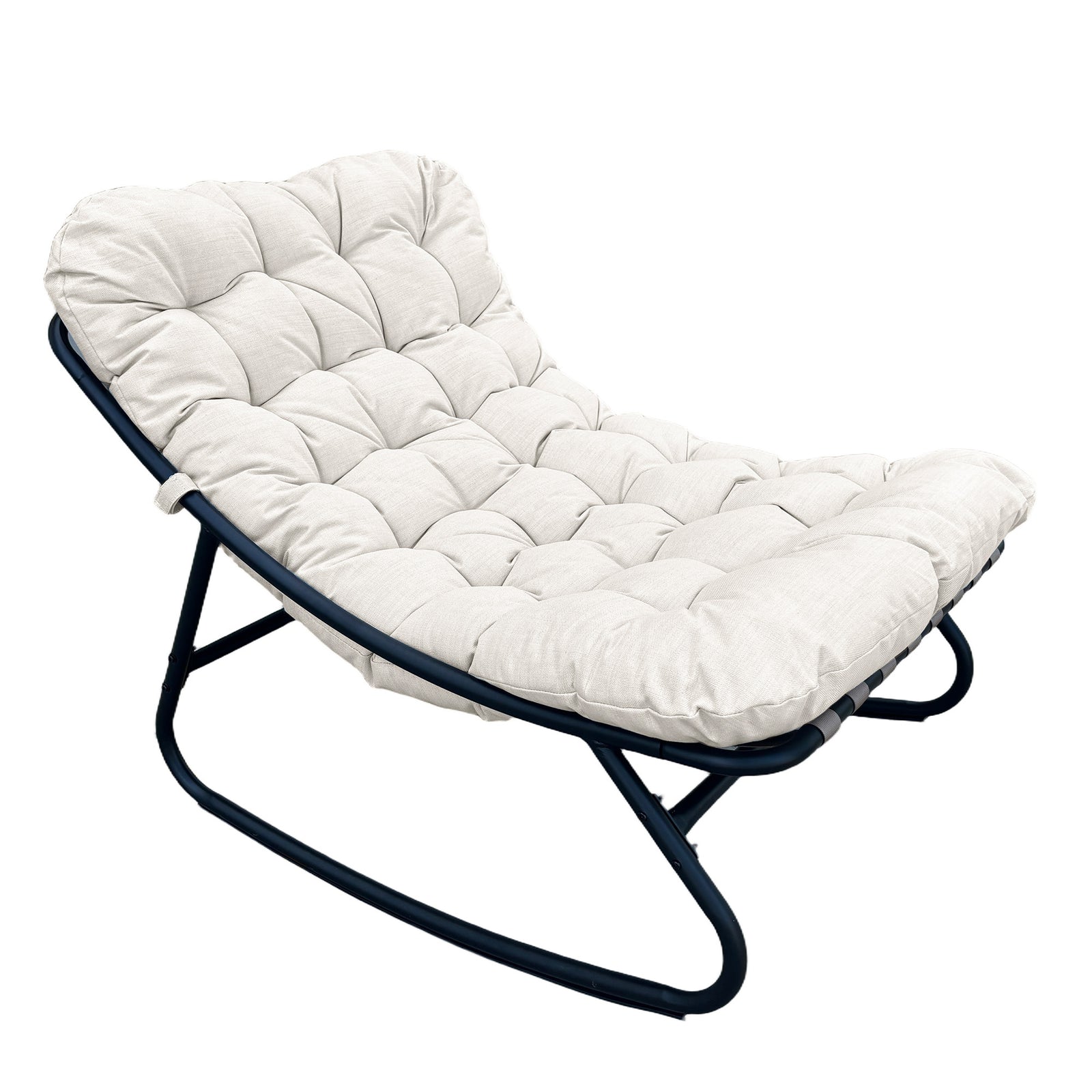 Solace Outdoor Rocking Chair And Stool | One Size | Beige