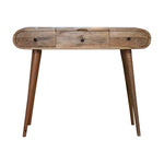 Solid Mango Wood Oak-ish Round Dressing Table