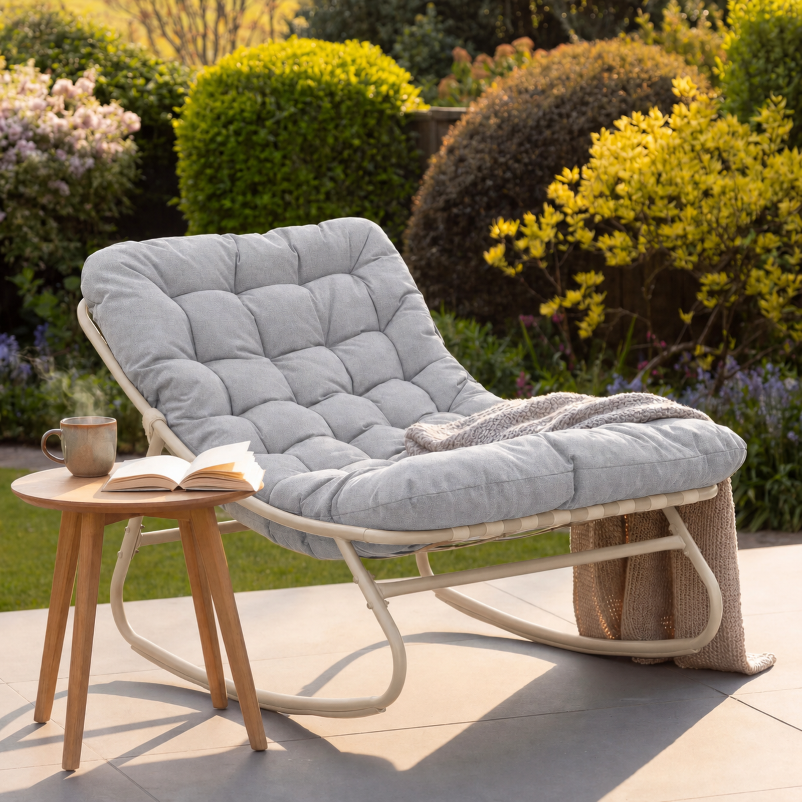 Softrock Outdoor Rocking Chair | One Size | Light Grey