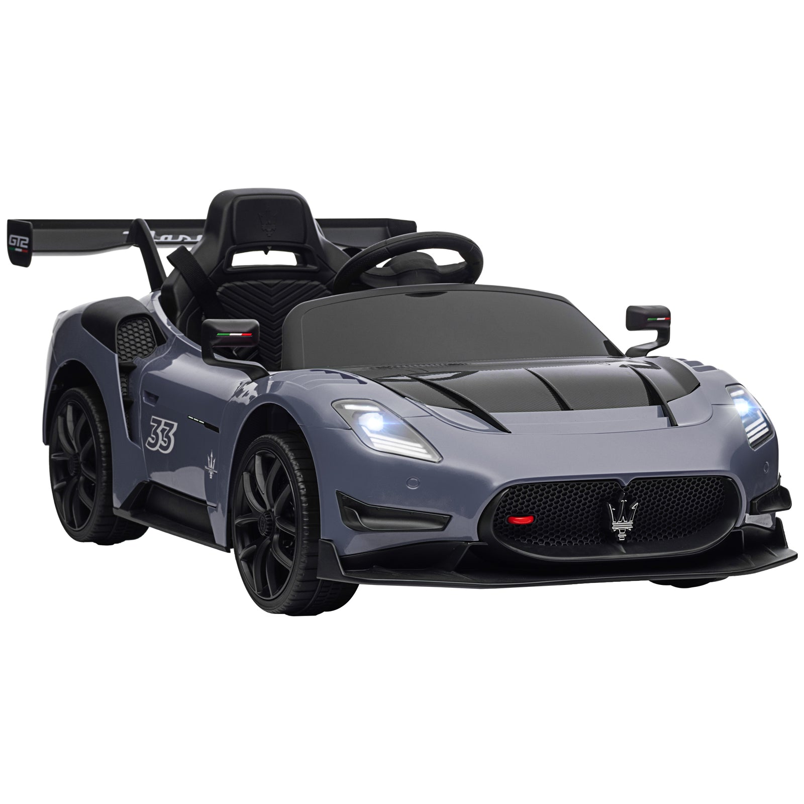 Maserati Gt2 Licensed 12v Electric Ride On Car W/ Remote | Grey
