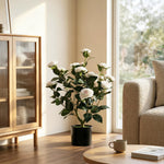 HOMCOM 65cm Artificial Camellia Flower Plant With 116 Lush Leaves