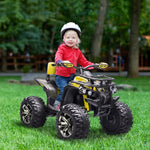 12v Quad Bike Atv With Led Lights, Music, For Boys Girls | Yellow