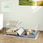 Small Animal Cage, Guinea Pig Cage With Removable Pet Playpen, Wheels, Beige