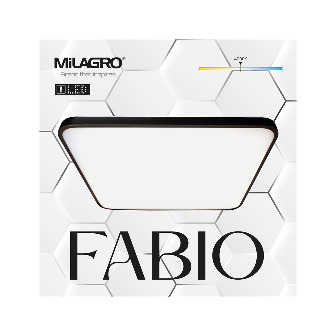 Fabio Led Ceiling Lamp Great Value Stylish Lifetime Light Source | 47cm | Black