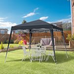 Slant Leg Pop Up Gazebo With Carry Bag, Height Adjustable | Black
