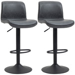 Retro Barstools Set Of 2 Pu Leather Swivel