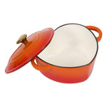 1.9l Enamelled Cast Iron Heart-shaped Dutch Oven Pot With Lid | Orange